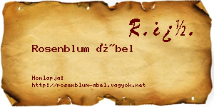 Rosenblum Ábel névjegykártya